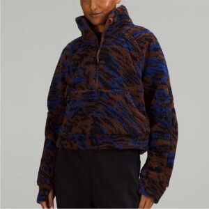 Lululemon Brown and Blue Fleece Pullover